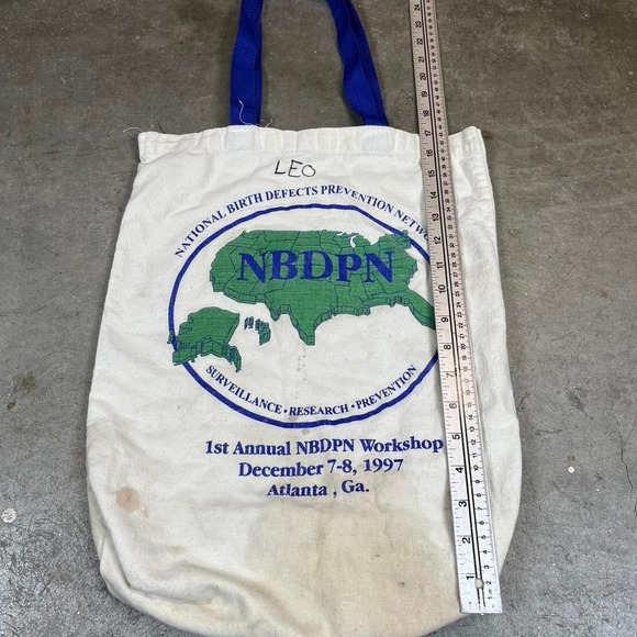 Vintage‎ 90s NBDPN national birth defects prevention network tote bag - Picture 3 of 4